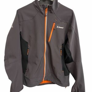 Simond Alpin Soft Shell Zippered Grey/Black Jacket with Orange Trim Size Medium